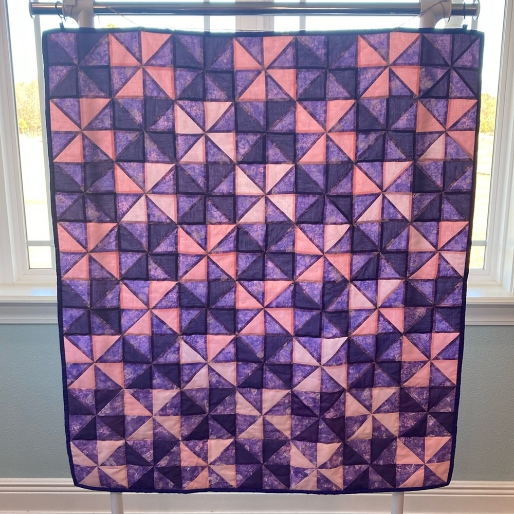 Handmade Butterfly Pinwheel Lap or Crib Quilt